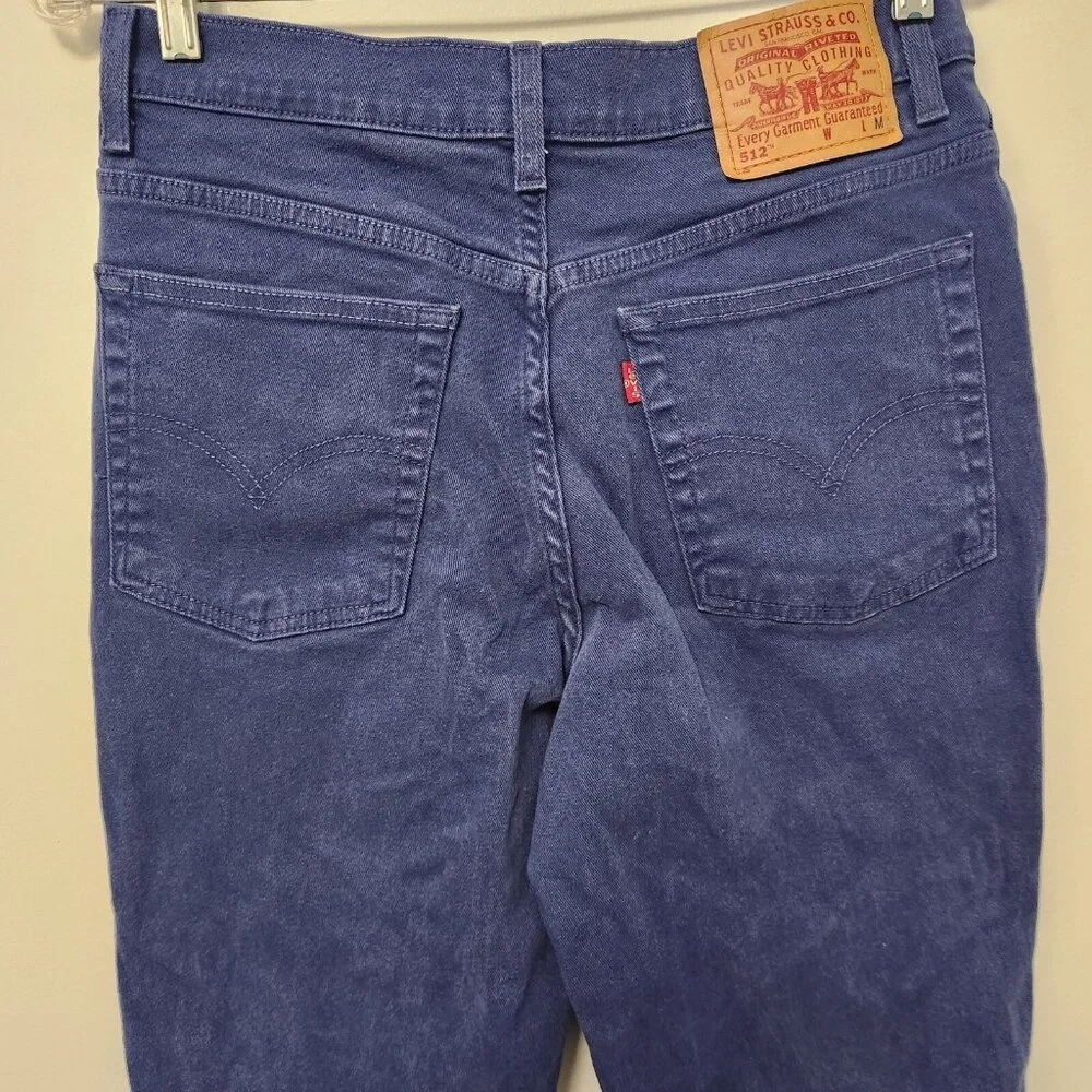 Levis 512 Jeans Vintage‎ Slim Fit Tapered 90s Y2K Blue Indigo Womens 10M 29x30